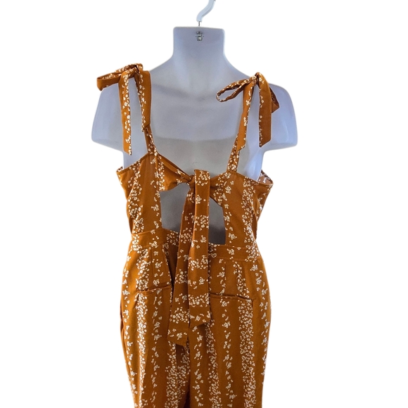 BCBG Mustard Floral Jumpsuit - Picture 8 of 13